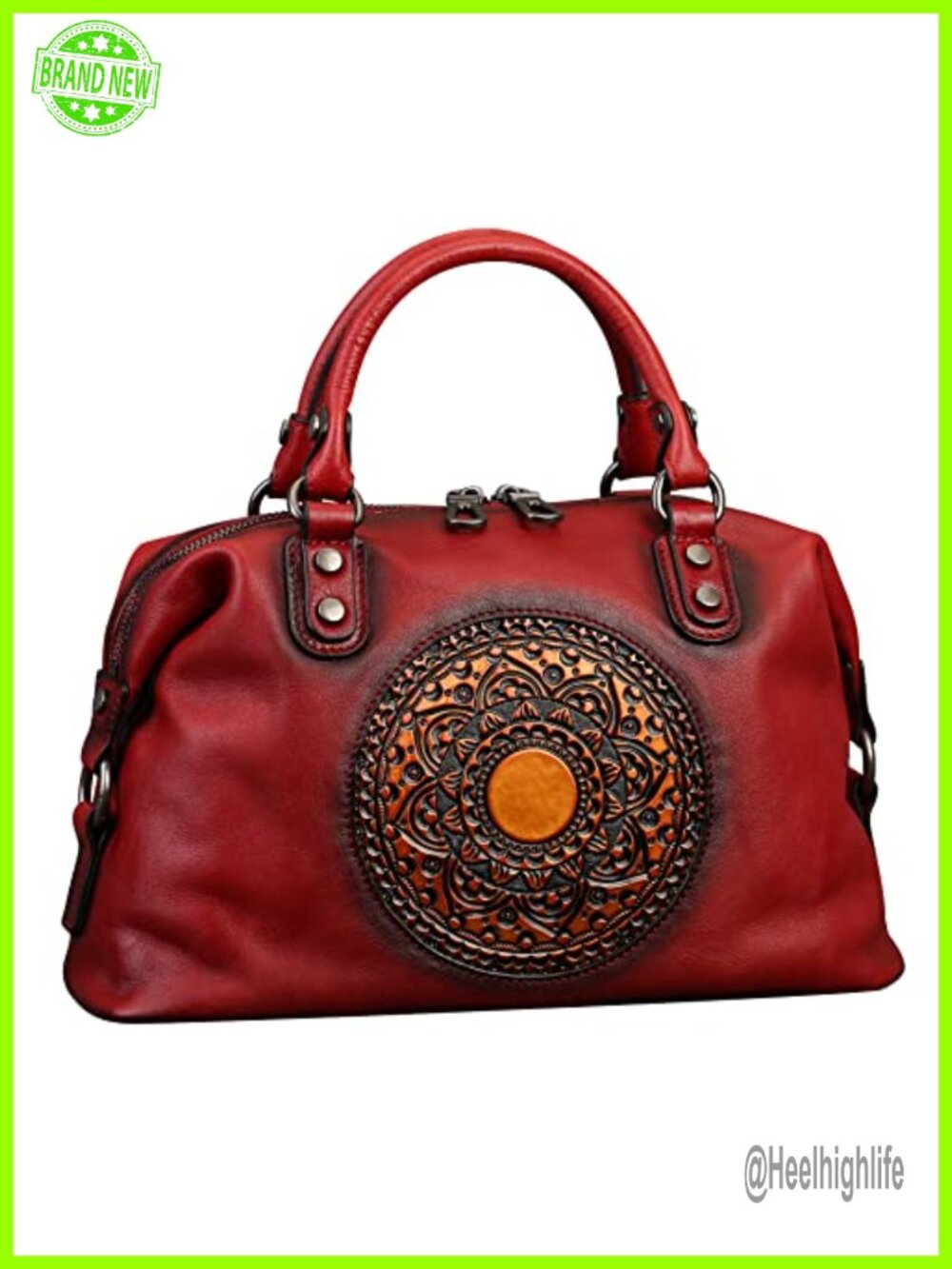 Genuine Leather Handbag Crossbody Tote Satchel for Women Vintage